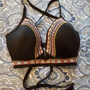 Bikini top crisscross tie back